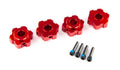 WHEEL HUBS HEX ALUMINUM (RED-ANOD