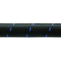Vibrant -6 AN Two-Tone Black/Blue Nylon Braided Flex Hose (2 foot roll)