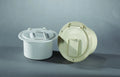 LOW PROFILE CABLE HATCH ROUND POLAR WHITE 4.6IN X 2.6IN (REPLACEABLE LID)