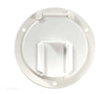 LOW PROFILE CABLE HATCH ROUND POLAR WHITE 4.6IN X 2.6IN (REPLACEABLE LID)