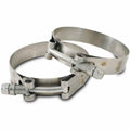 Vibrant SS T-Bolt Clamps Pack of 2 Size Range: 3.28in to 3.60in O.D. For use with 3in I.D. couplings