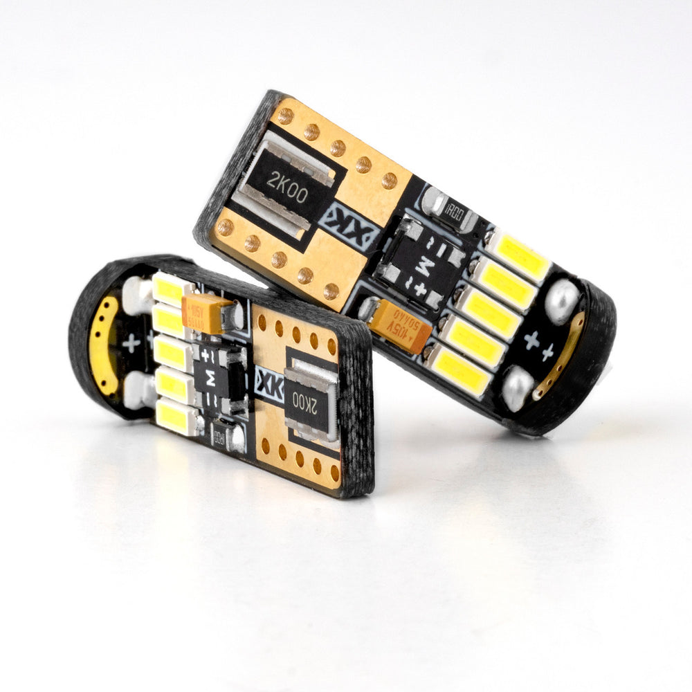 XK Glow Amber T10 194 Error Free Ultra Bright LED Bulb 2pc Set w/ Built-in Canbus
