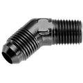 04 45 DEGREE MALE ADAPTER TO 04 (1/4) NPT MALE BLACK