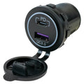 ROUND DUAL USB C/ USB A SOCKET TYPE