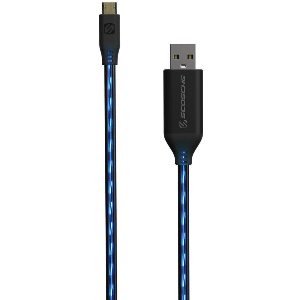 ***Discontinued***~(0.1 lbs. 6X2X0)~ Scosche Reversible Micro USB Charge and Sync Cable W/Charge LED Indicator (White)
