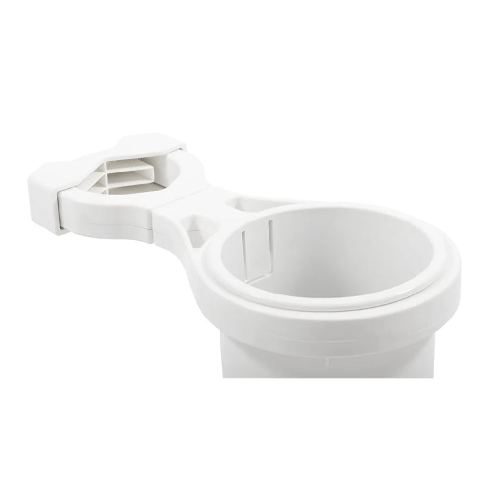 RAIL MOUNTED CUP HOLDER SMALL CLAMP WHITE