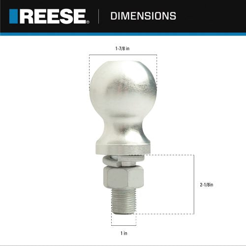 2IN 3500LB HITCH BALL3/4IN SHANK1 3/4IN SHANK LENGTH