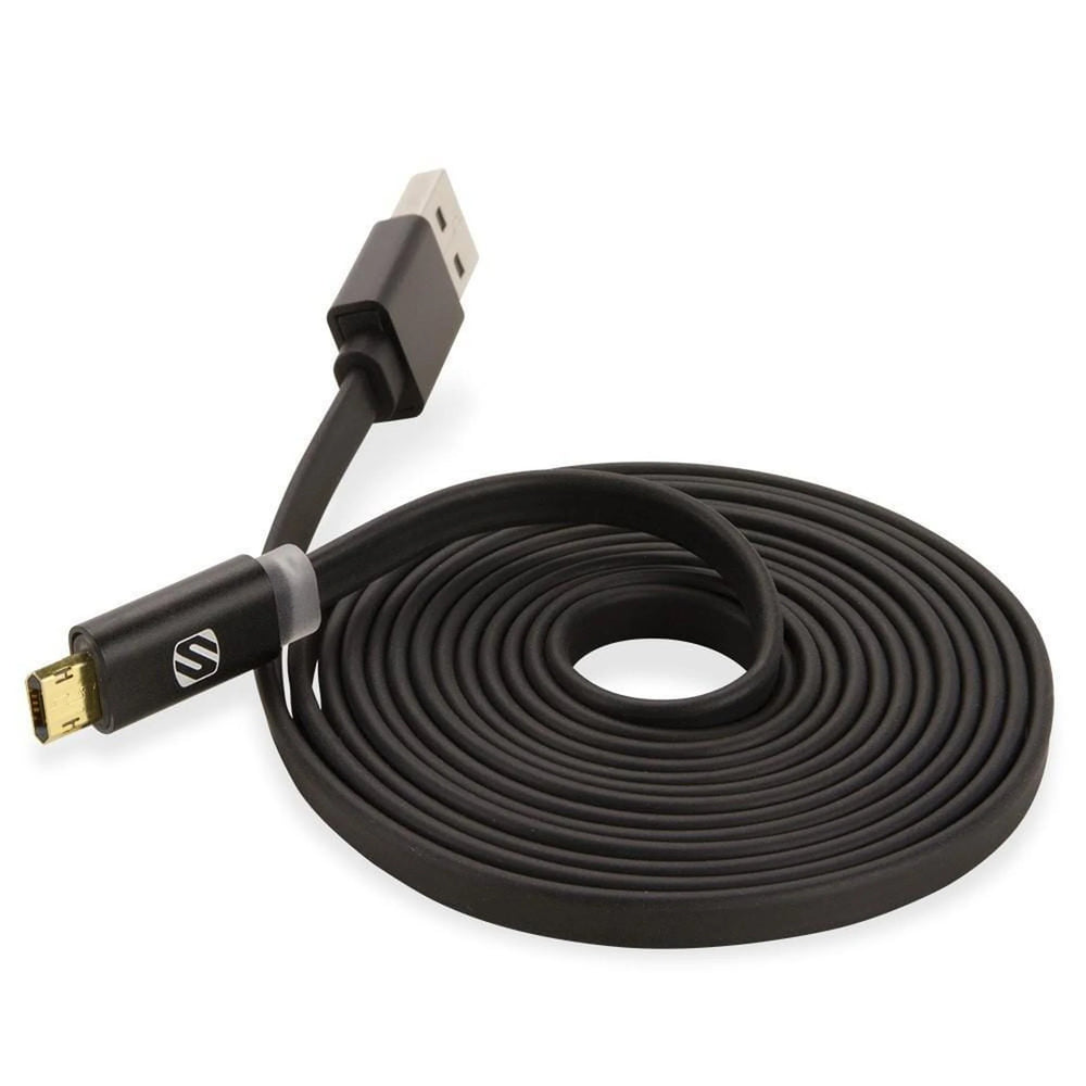 ***Discontinued***~(0.1 lbs. 6X2X0)~ Scosche Reversible Micro USB Charge and Sync Cable W/Charge LED Indicator (Black)