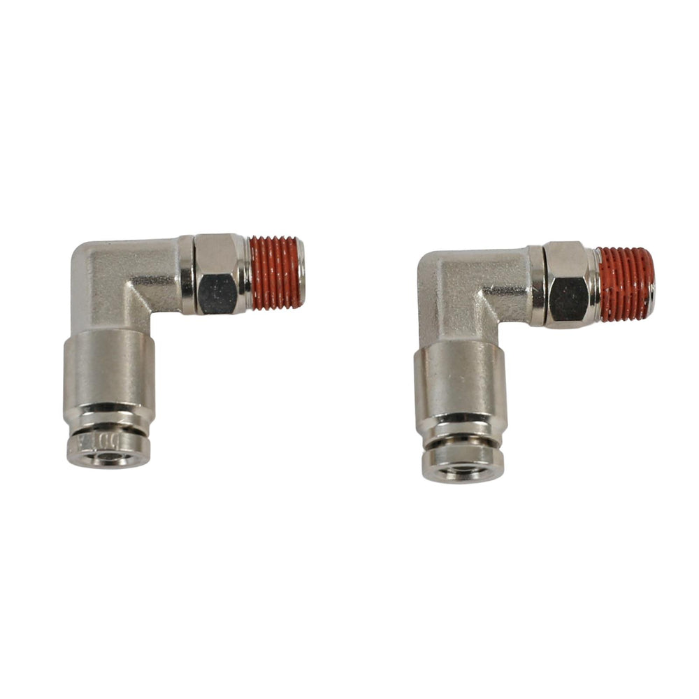 1/8 NPT(M) TO 1/4 AIRLINE 90 DEGREE SWIVEL ELBOW FITTING (2 PCS) DOT APPROVED