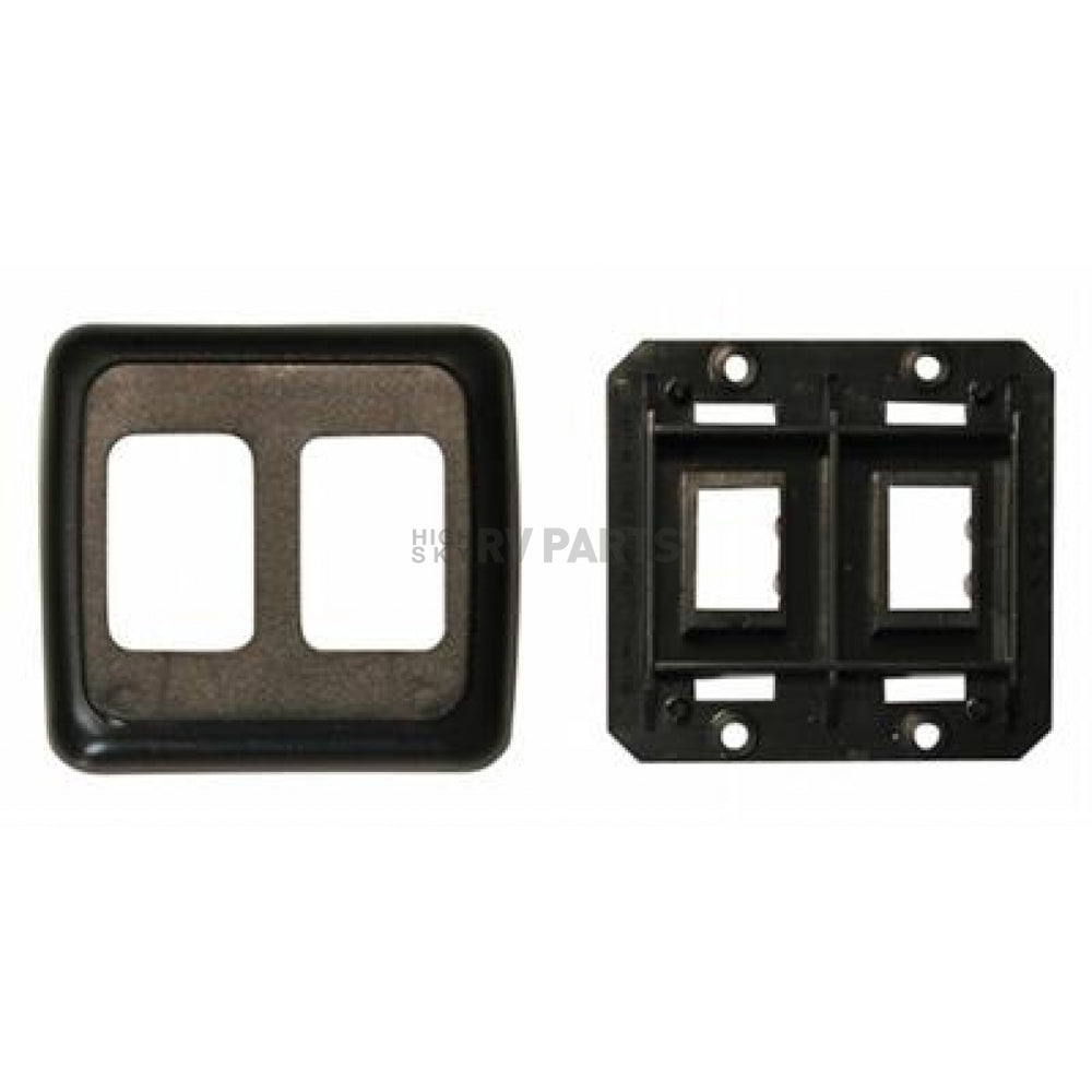DOUBLE BASE AND PLATE CONTOUR WALL PLATE ASSEMBLY BLACK