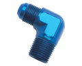 Russell Performance -4 AN to 1/4in NPT 90 Degree Flare to Pipe Adapter (Blue)