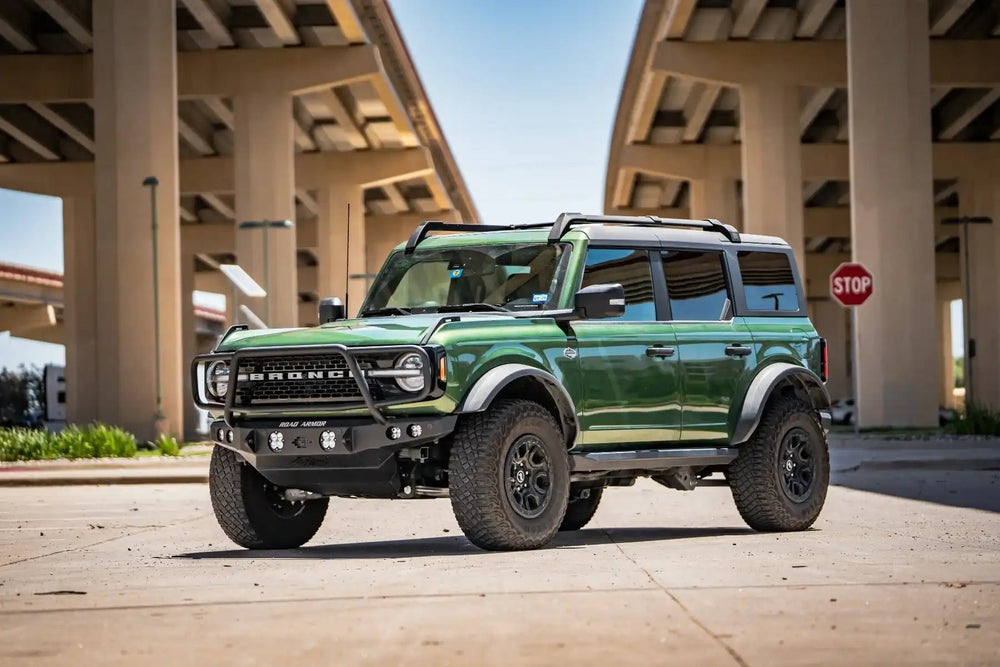 21C BRONCO STEALTH FRONT MID WIDTH NON WINCH BUMPER LONESTAR GUARD TEXTURE BLACK