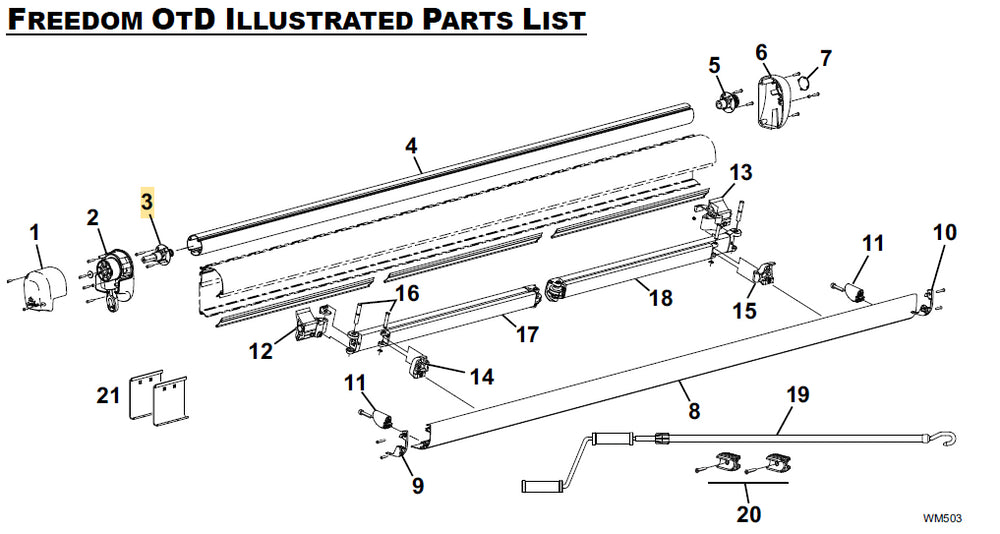 LH ROLLER TUBE END CAP