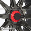 XXR CENTER LOCK STYLE CAP RED & BLA