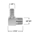 Spectre Fitting 90 Degree Barb NPT Threads (For 3/8in. Hose) - Chrome