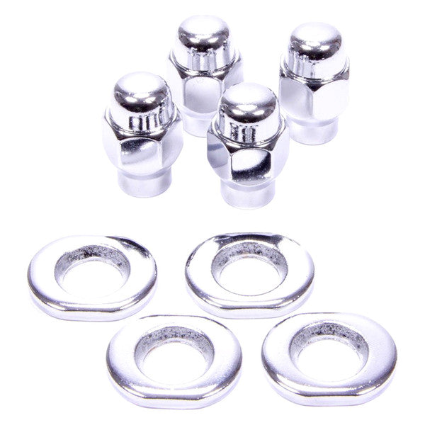 12MM X 1.50 ET CONICAL SEAT (WITH CHROME WASHERS) LUG NUTS 4 BAGGED