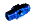 06 MALE AN/JIC TO 04 (1/4) NPT MALE WITH 1/8 NPT HEX BLUE