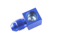 03 AN MALE ADAPTER TO 1/8IN NPT FEMALE ADAPTER GAUGE ADAPTER 90 DEGREE BLUE
