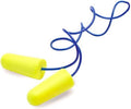 2 PAIRS NEON YELLOW/BLUE CORDED FOAM PLUG WITH PLASTIC CASE