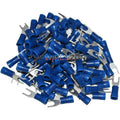 BLUE VINYL SPADE TERMINAL 16-14 GAUGE #8 PACKAGE OF 100