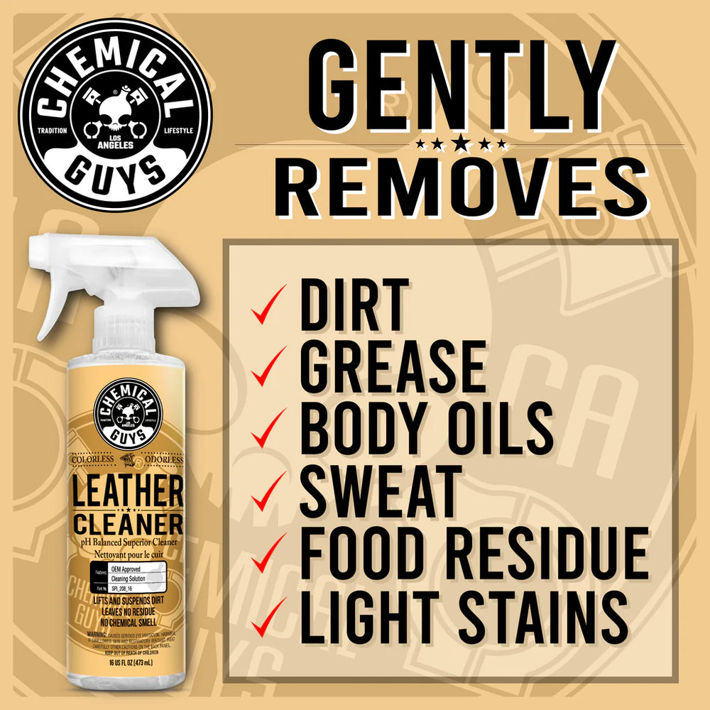 Chemical Guys Leather Cleaner Colorless & Odorless Super Cleaner - 16oz