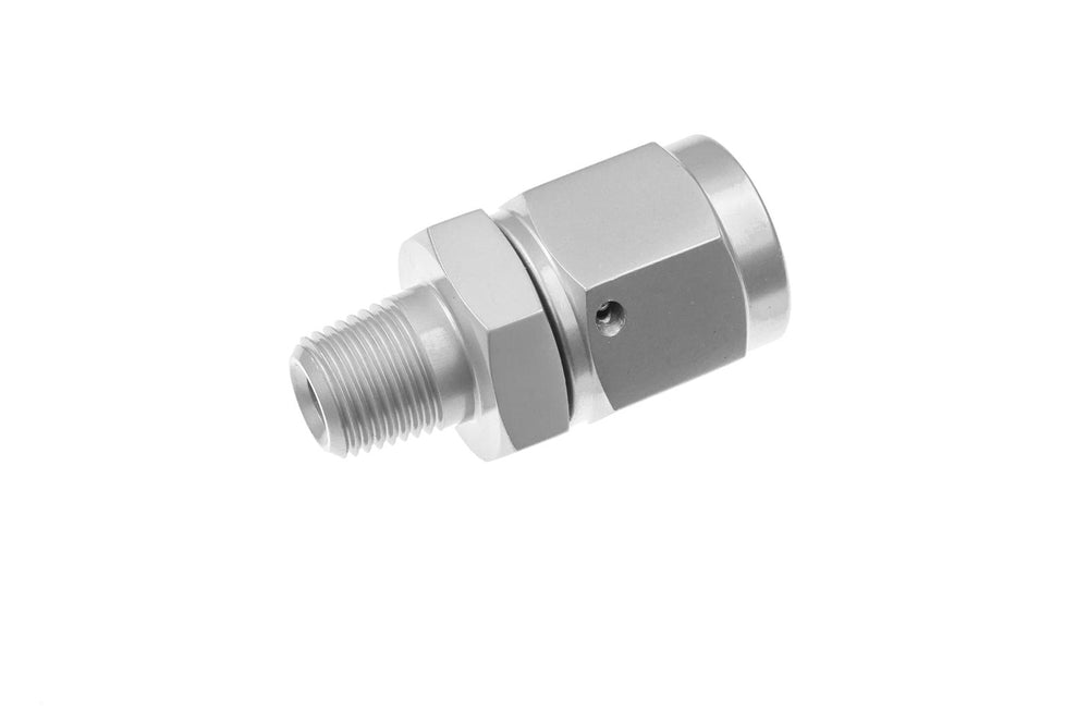 08 AN FEMALE ADAPTER SWIVEL TO 3/8NPT MALE ADAPTER STRAIGHT CLEAR