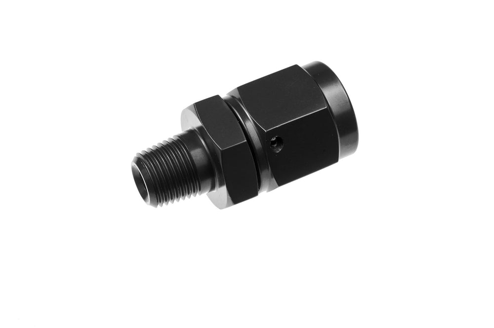 08 AN FEMALE ADAPTER SWIVEL TO 1/2NPT MALE ADAPTER STRAIGHT BLACK