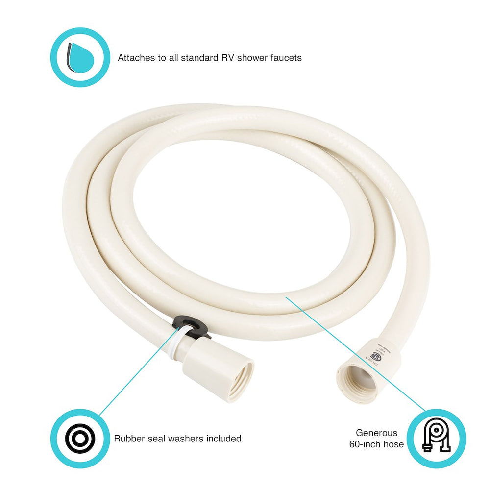 60 VINYL RV SHOWER HOSE BISQUE PARCHMENT