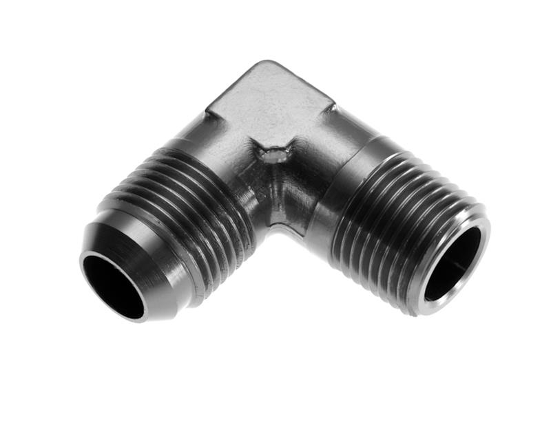 03 90 DEGREE MALE ADAPTER TO 04 (1/4) NPT MALE BLACK
