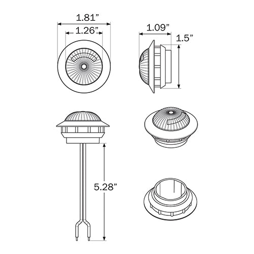 LED1-1/4';M/C;RED;PC;GRM;2PIN FML D