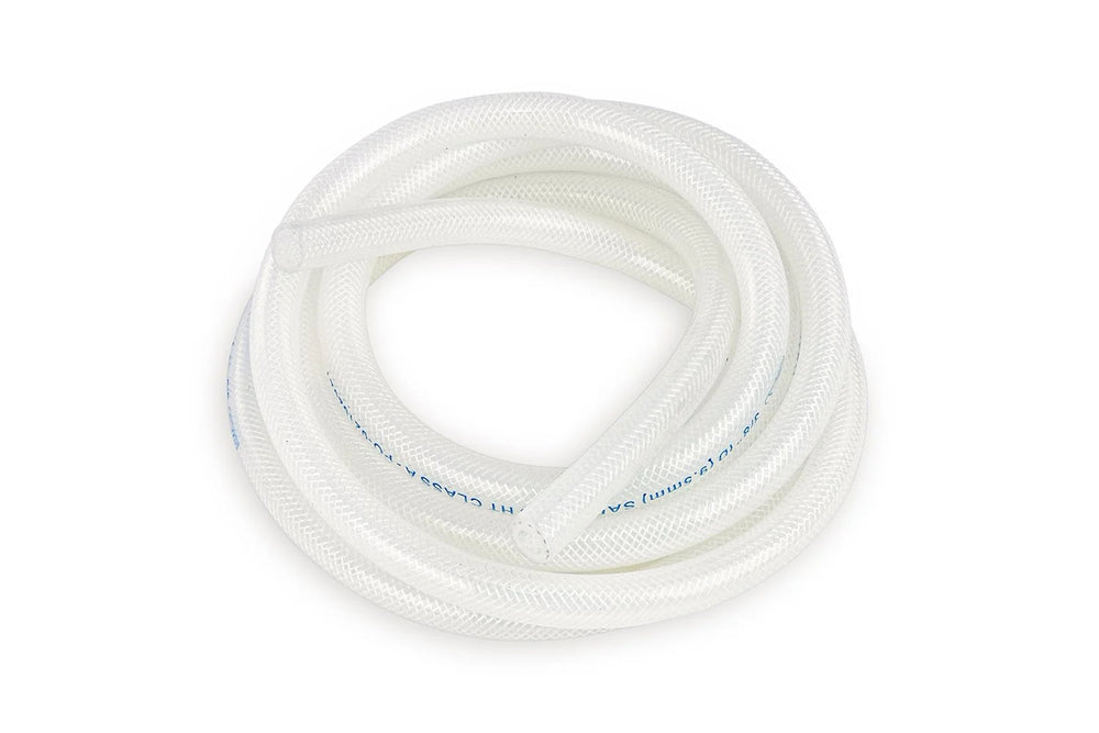 HPS Performance 7/8 ID Clear high temp reinforced silicone heater hose Max Working Pressure 60 psi Max Temperature Rating: 350F Bend Radius: 4
