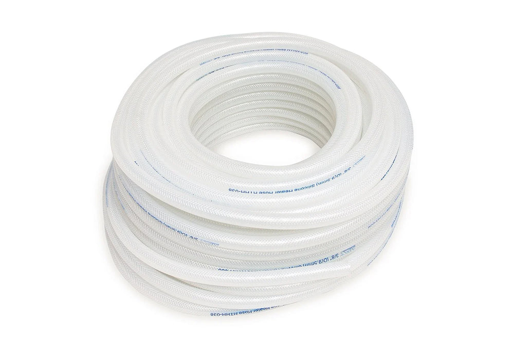 HPS Performance 3/4 ID Clear high temp reinforced silicone heater hose Max Working Pressure 70 psi Max Temperature Rating: 350F Bend Radius: 3