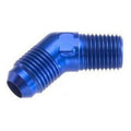 06 45 DEGREE MALE ADAPTER TO 08 (1/2) NPT MALE BLUE