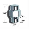 12MM X 1.25 ET CONICAL SEAT (WITH CHROME WASHERS) LUG NUTS 4 BAGGED