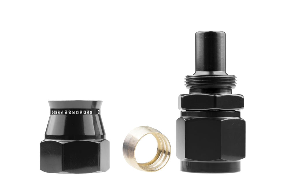 04 AN STRAIGHT PTFE REUSABLE HOSE END BLACK