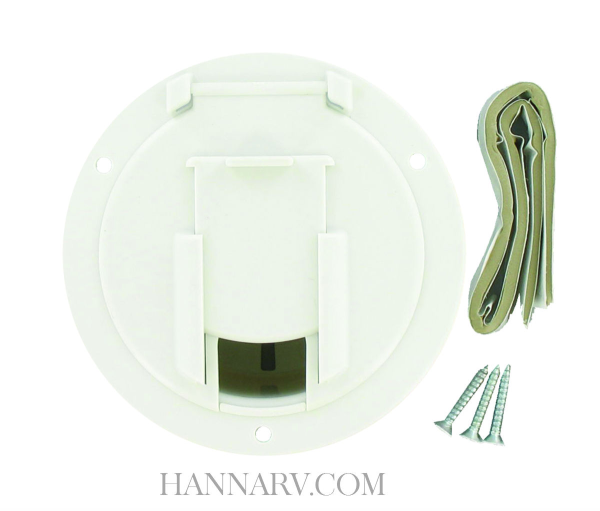 CABLE HATCH MED ROUND WHITE CARDED