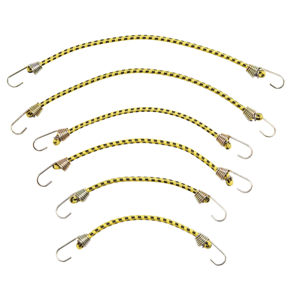 6 PIECE MINI BUNGEE CORDS 26IN 28IN 210IN