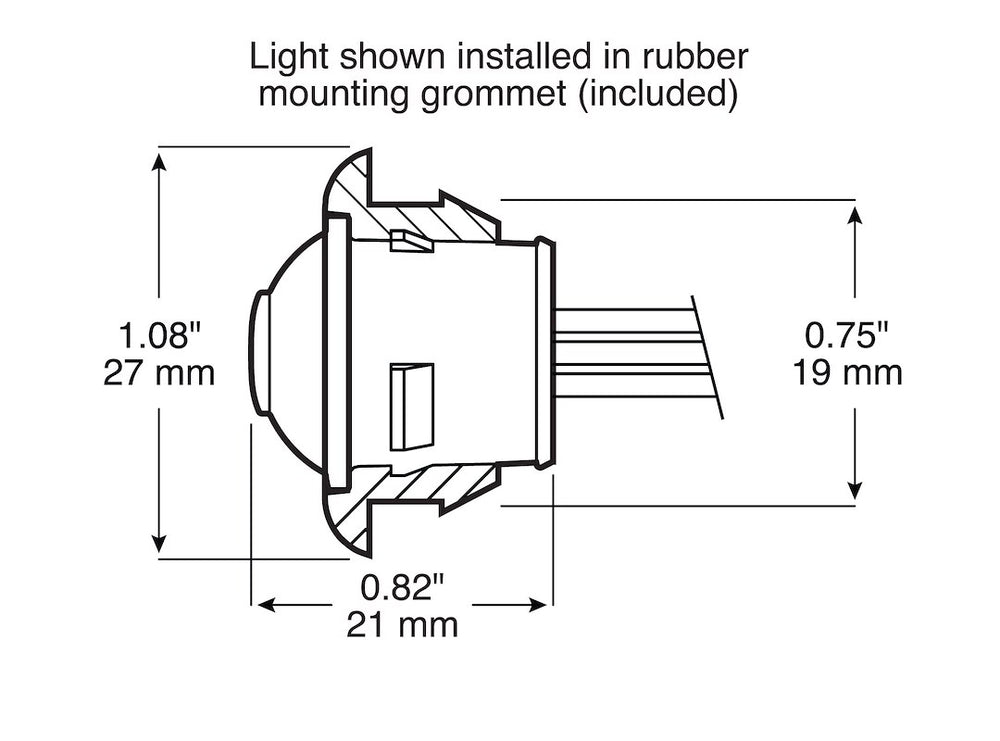 LED MKR/CLRANCE LHT 3/4" 3-WIRE AMB