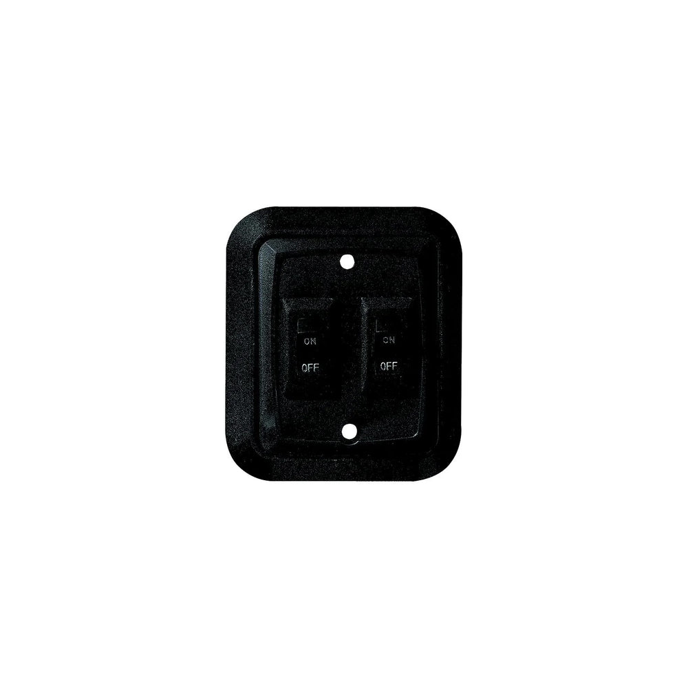 WALL PLATE SWITCH BLACK DOUBLE 3.53 X 3 ON/OFF SPST INCLUDES RAISED BEZE