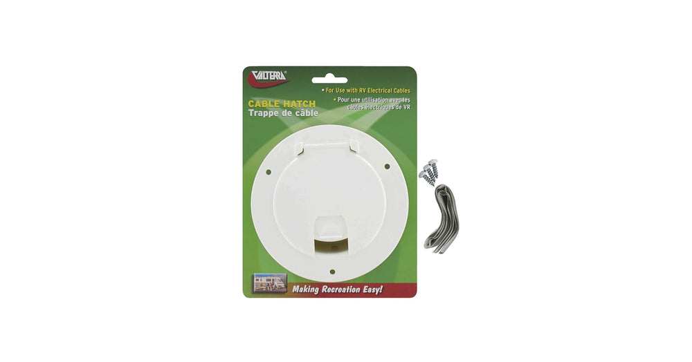 CABLE HATCH LARGE ROUND WHITE CARDED