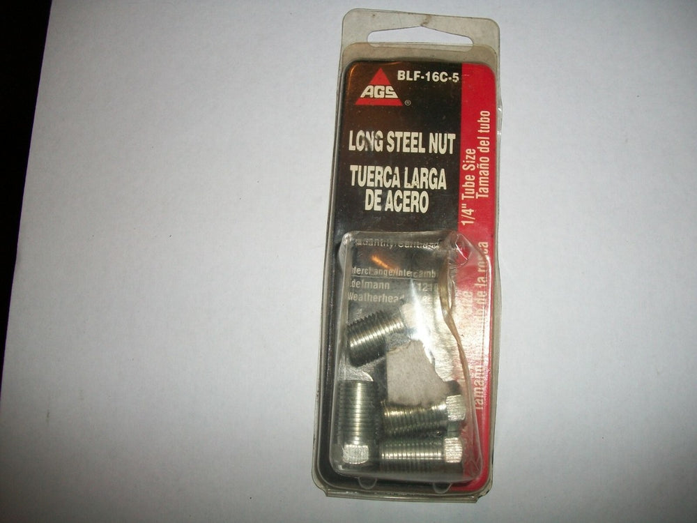 Fittings: 1/4 inch by 1/4 inch; Long Steel Nut