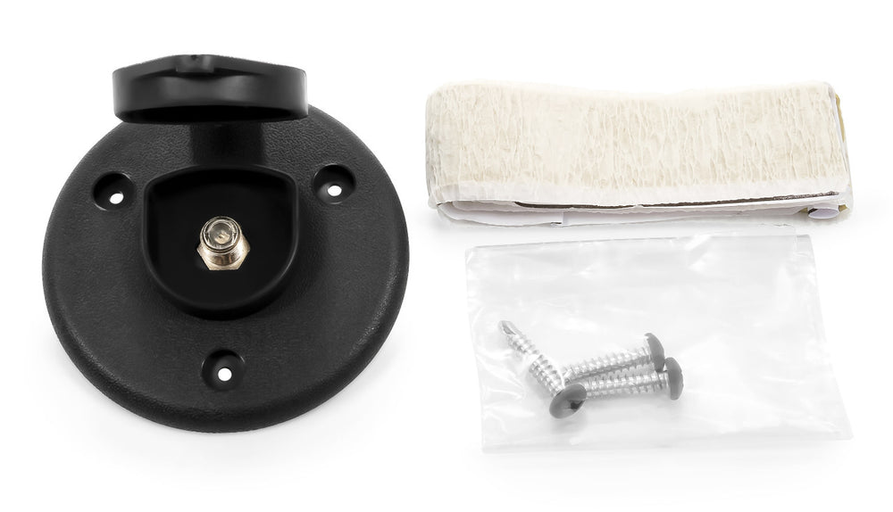 COAXIAL CABLE PLATE W/LARGE CAP SINGLE BLACK