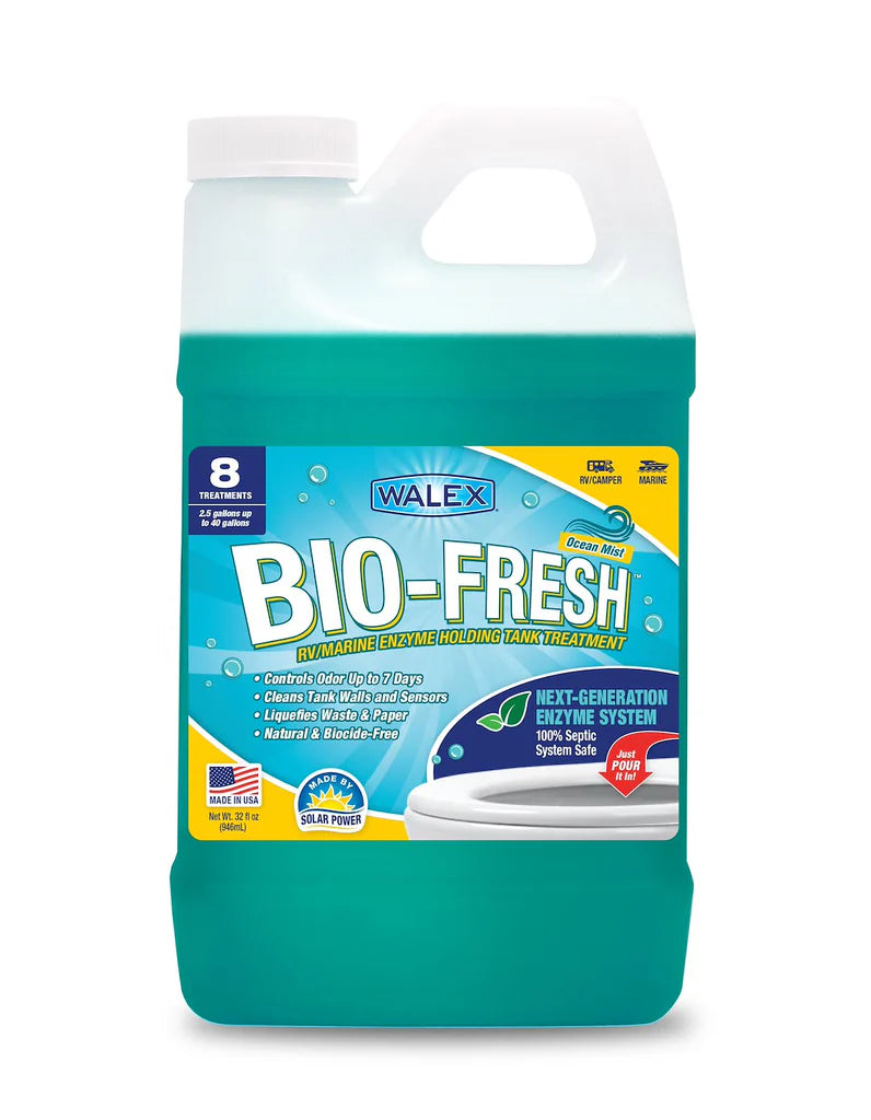 BIOFRESH ENZYME RV/MARINE LIQUID HOLDING TANK DEODORIZER/DIGESTER 32OZ OCEAN MIST DUAL LANGUAGE