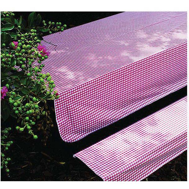 PICNIC TABLECLOTH W/BENCH COVERS RED/WHITE (ENG/FR)