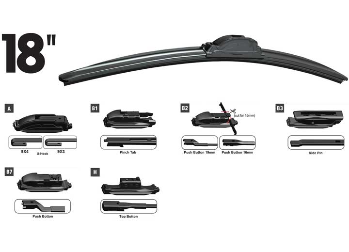 OE WIPER BLADE 18IN FRONT MULTIFIT OE 6PCS
