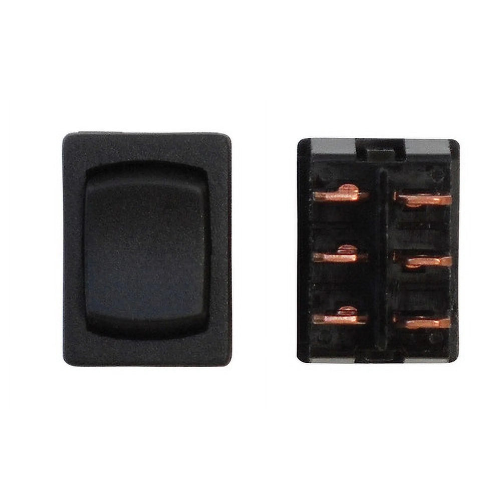 MINI MOMENTARY ON/OFF/MOMENTARY ON DPDT BLACK 1/CARD