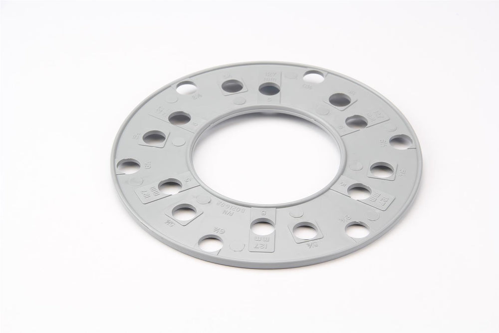 WHEEL BOLT CIRCLE TEMPLATE 6 LUG SAE FOR TRUCKS: 127MM 5.5IN and 6.5IN GRAY