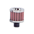 Vibrant Crankcase Breather Filter w/Chrome Cap 2 1/8in 55mm Cone ODx2 5/8in 68mm Tallx3/4in 19mm ID