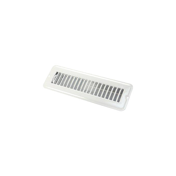 2IN X 10IN FLOOR REGISTER DAMPERED METAL WHITE
