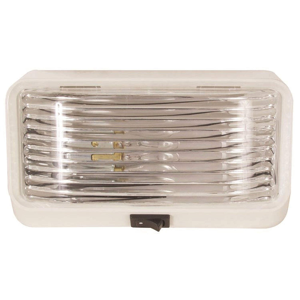 PORCH LIGHT WITH SWITCH SQUARE CLEAR & AMBER LENS INCLUDED WHITE HOUSING